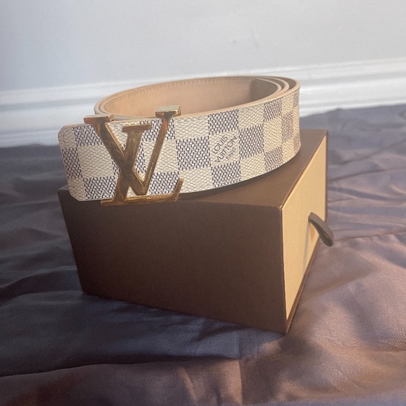 Authentic Louis Vuitton initials reversible Belt Damier Graphite & Leather Belt - Picture 4 of 4